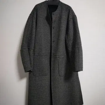 S120 블렌드 리버서블 코트 블랙 체크