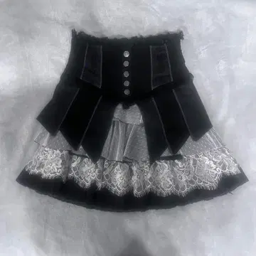 Ozz crose 코르셋 스타일 미니 스커트 블랙