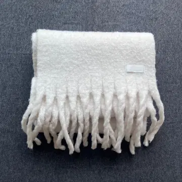 프린지 빅 머플러 화이트 가리야르다 가란데