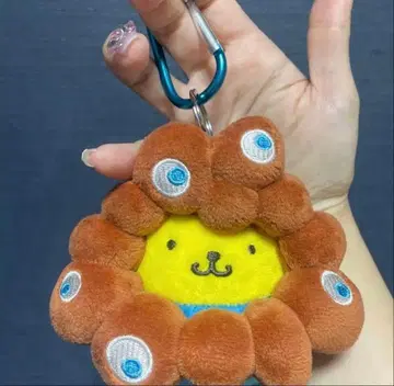 산리오 폼폼푸딩 미야쿠미야쿠 변신 봉제 인형 카라비너 달린 키링