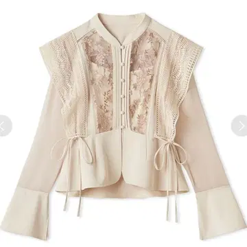 자수 스위칭 블라우스 릴리 브라운