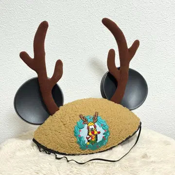 디즈니 크리스마스 루돌프 플루토 이어햇 팬캡