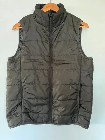 올리브 그린 다운 베스트 남성용 L 사이즈