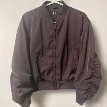 유니클로C MA-1 자켓 사이즈 S 여성용 짧은 기장 와인 레드