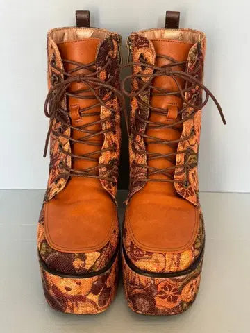 YOSUKE 테디베어 요스케 곰 통굽 레이스업 부츠 곰