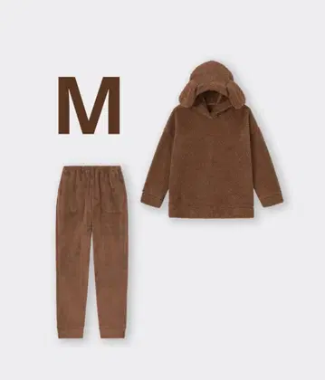 GU 마쉬멜로우 필 후디 세트 토이 푸들 브라운