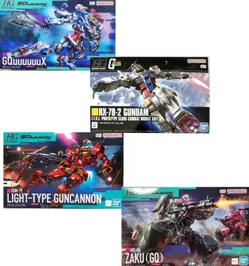 HG 자쿠 GQver+지크 액스+RX-78-2 건담 + 경 캐논^