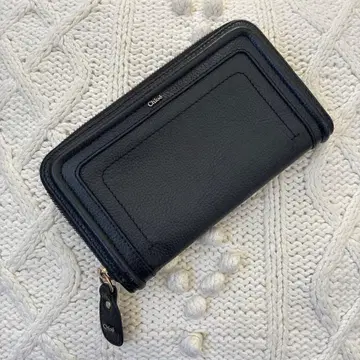 끌로에 블랙 가죽 장지갑