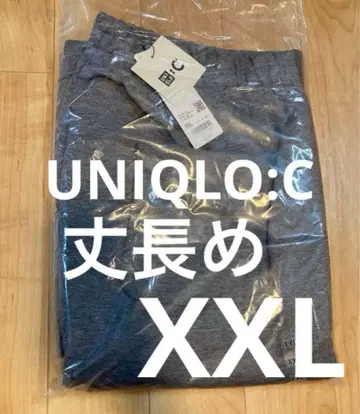 유니클로 C 맨투맨 와이드 팬츠 긴 길이 그레이 XXL 유니클로 C
