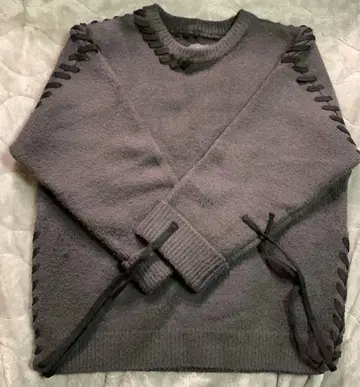 clel 핸드 스티치 사이드 레이스 니트 s