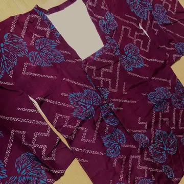 앤티크 순수 실크 도교 보르도에 터콰이즈의 아오이 무늬