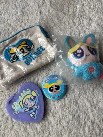버블스 파워퍼프 파워퍼프 걸즈 자수 파우치 자수 배지 가챠가챠
