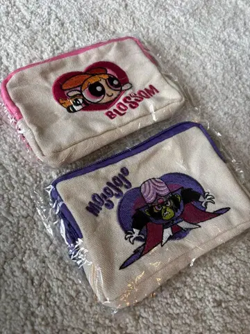 블라썸 모죠죠죠 파워퍼프 자수 파우치 가챠가챠