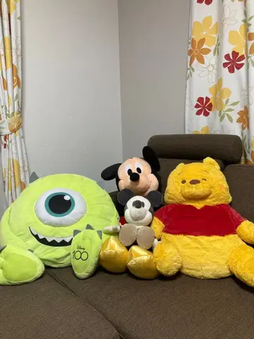 디즈니 봉제 인형 4세트 미키 푸우 마이크