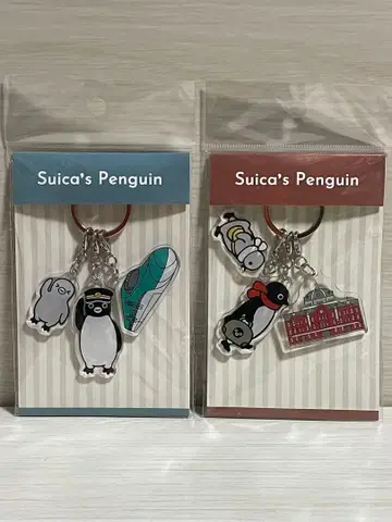 Suica 펭귄 3단 아크릴 키링 2종 도쿄역사 신칸센