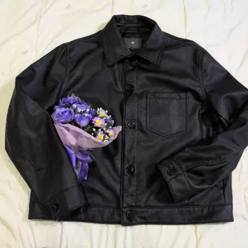 H&M 페이크 가죽 자켓 블랙