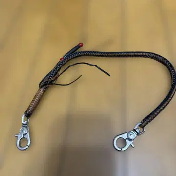플랫 헤드 뜨개질 가죽 지갑 체인 약 60cm