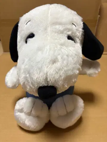 미사용 새상품 스누피 봉제 인형 데님 오버롤 메가 점보