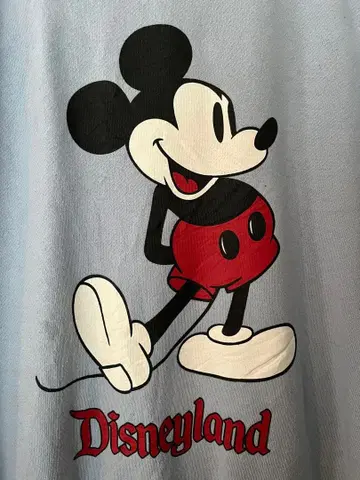 디즈니 빈티지 맨투맨 트레이닝복 화이트 미키 래글런 스카이블루