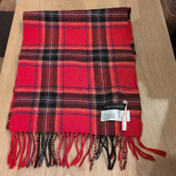 INTERMODE 체크 무늬 머플러 울 100%