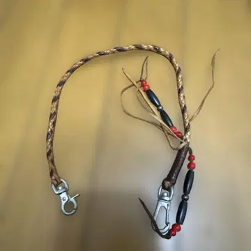 플랫 헤드 가죽 꼬임 지갑 체인