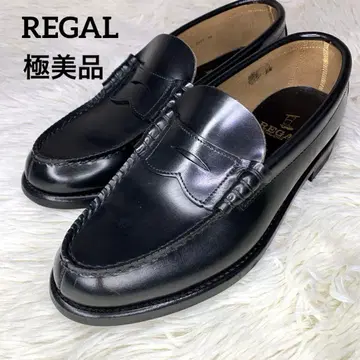[ 컨디션 최상 ] REGAL 리걸 천연 가죽 코인 로퍼 블랙 24cm