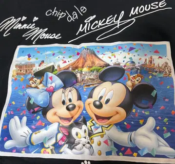 도쿄 디즈니 리조트 미키 미니 캐릭터 사인 포함 T셔츠 M