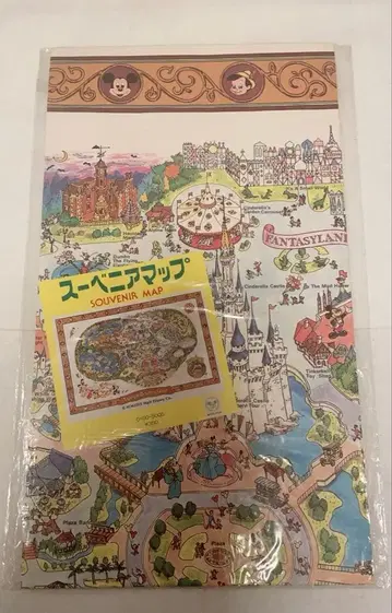 미개봉 맵 포스터 도쿄 디즈니랜드 수베니어 맵 파크 패턴