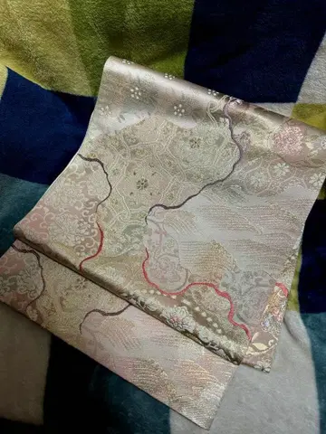 미마츠제 육통 후쿠로 오비 마주보는 원앙, 화문