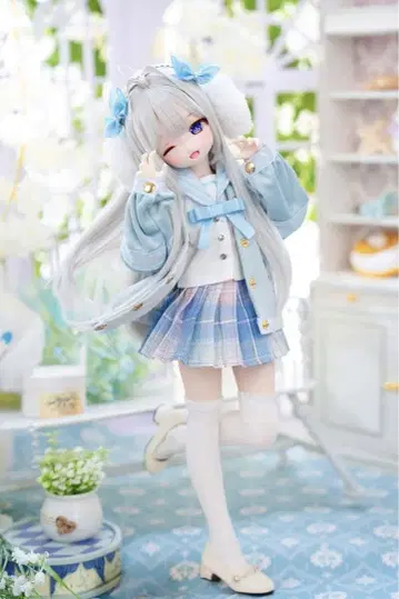 목차 동물원님 파랑 하늘 캔버스 하늘 1/4 MDD 인형 의상