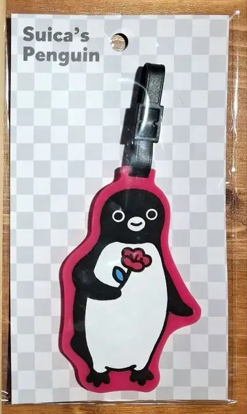 Suica 펭귄 러기지 택 꽃과 펭귄