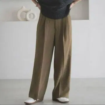 LOWRYS FARM 팝색 와이드 팬츠 브라운 M 와이드 팬츠