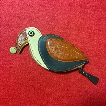 genten 새 모양 가죽 코인 케이스