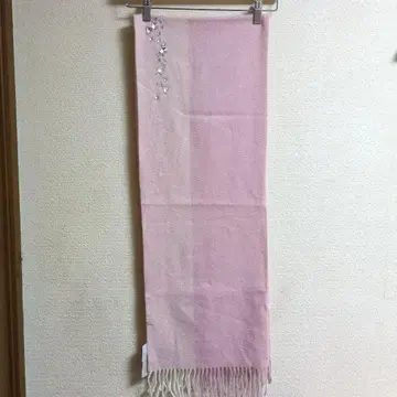 핑크 캐시미어 100% 머플러 비쥬 포함