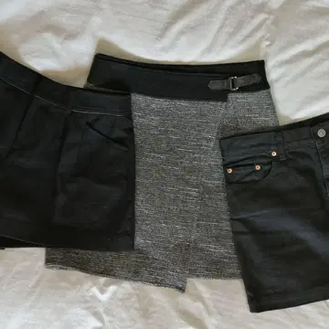 [언타이틀 드레스타리아] 숏팬츠 미니 스커트 3개 블랙 계열