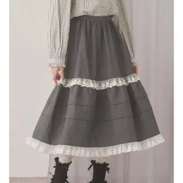 merryjenny 스커트 턱 프릴 미디 스커트