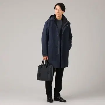 타케오 키쿠치 3 Way 자카드 헤리본 다운 라이너 블루종