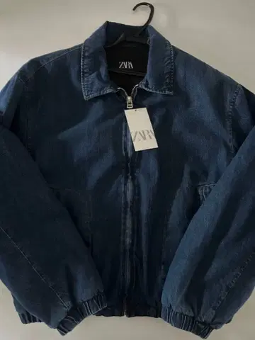 ZARA 다크 블루 집업 데님 자켓