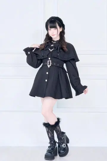 프릴 케이프 트렌치 프릴 코트 노겐키