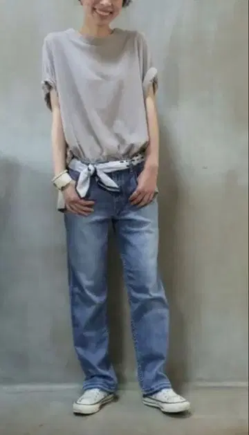 허그아워 x 야누크 컷오프 데님 빈티지 가공 사이즈 25