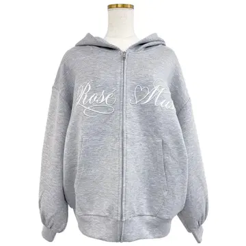 로제 뮤즈 Logo 3d embroidery hoodie 그레이 새상품
