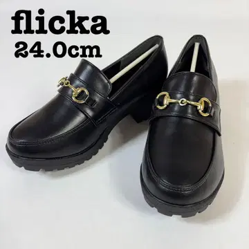 [재고 처분품] flicka 프리카 비트 로퍼 24.0cm 힐 통굽