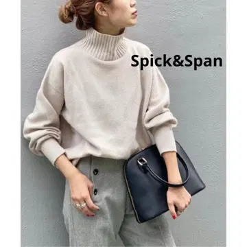 Spick&Span 캐시미어 울 하이넥 풀오버 일본제 라이트 그레이