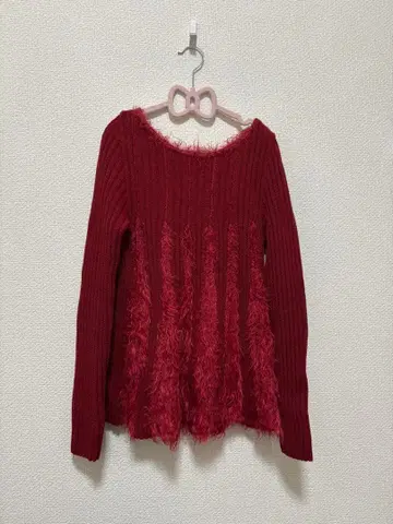 빨간색 니트 구제 의류 여성용