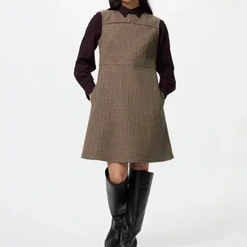 새상품 유니클로 UNIQLO 더블 페이스 미니 원피스 미니 원피스