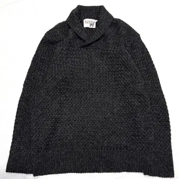 [ 새상품급/남성용L ] 알파카 100% 숄카라 니트 다크 그레이