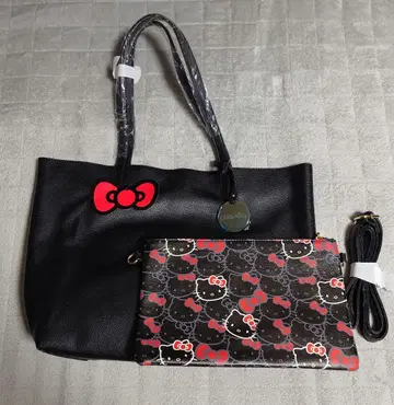 헬로키티 리버서블 토트백 & 파우치 블랙