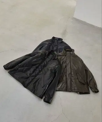 합성 피혁 스탠드 카라 자켓 L 사이즈