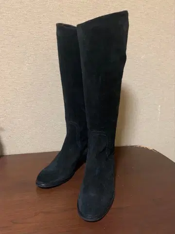 새상품급 FRANCO MARTINI 스웨이드 롱 부츠 black