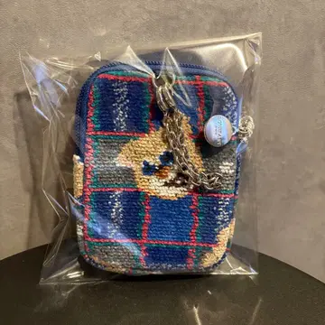 [ 고베 한정판 ] 러브리 바이 페이러 타탄 테디 참 파우치